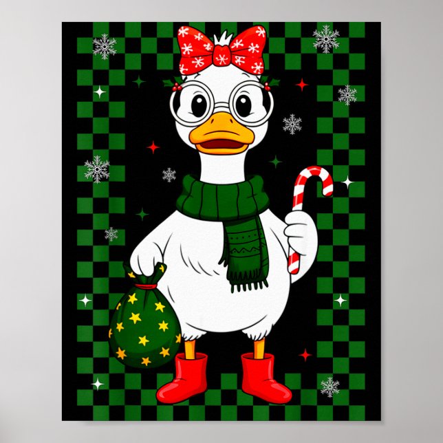 Christmas Candy Cane Goose Matching Couple Xmas Bo Poster (Front)