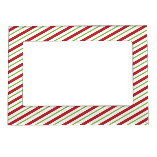 Christmas candy cane green stripe picture frame