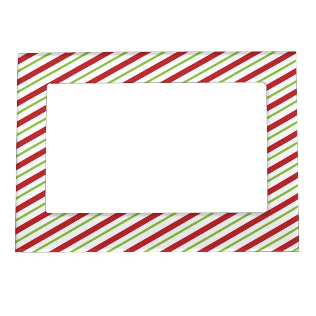 Christmas candy cane green stripe picture frame (Front)