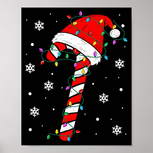 Christmas Candy Cane Hat Santa Xmas Holiday Toddle Poster (Front)