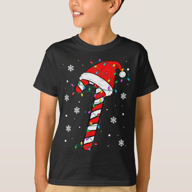 Christmas Candy Cane Hat Santa Xmas Holiday Toddle T-Shirt (Front)