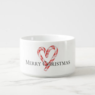 Christmas Candy Cane Heart Bowl