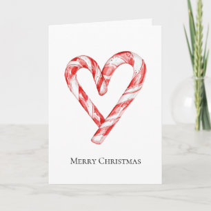Christmas Candy Cane Heart Card