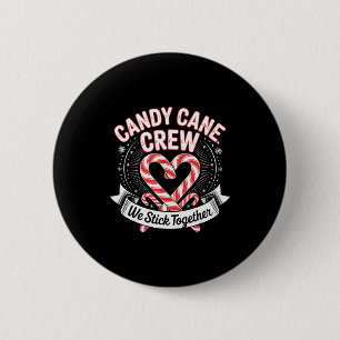 Christmas Candy Cane Heart Crew Family Matching Pa Button