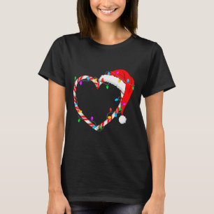 Christmas Candy Cane Heart Funny Love Candy Men Wo T-Shirt