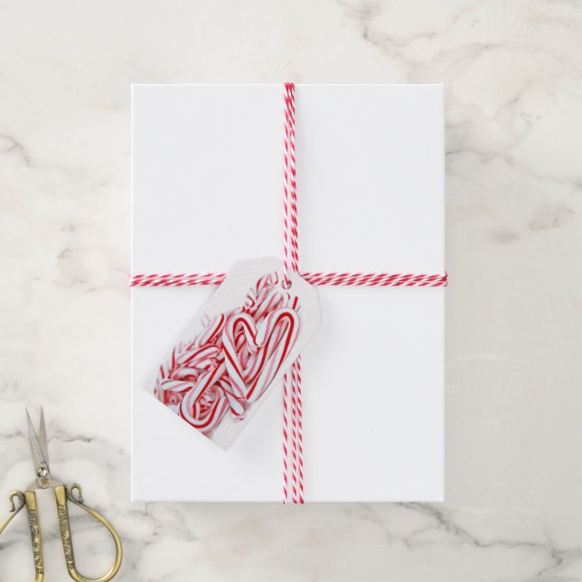 Christmas candy cane heart gift tags (With Twine)