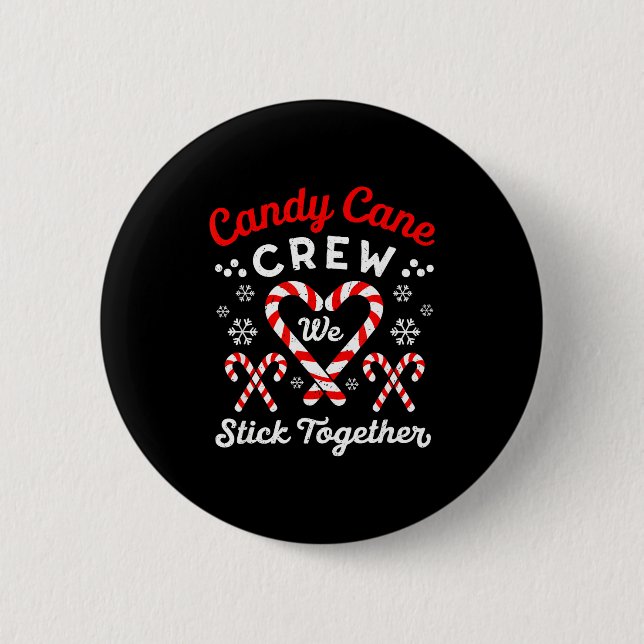 Christmas Candy Cane Heart Holiday Family Matching Button (Front)