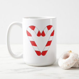 Christmas Candy Cane Heart Mug