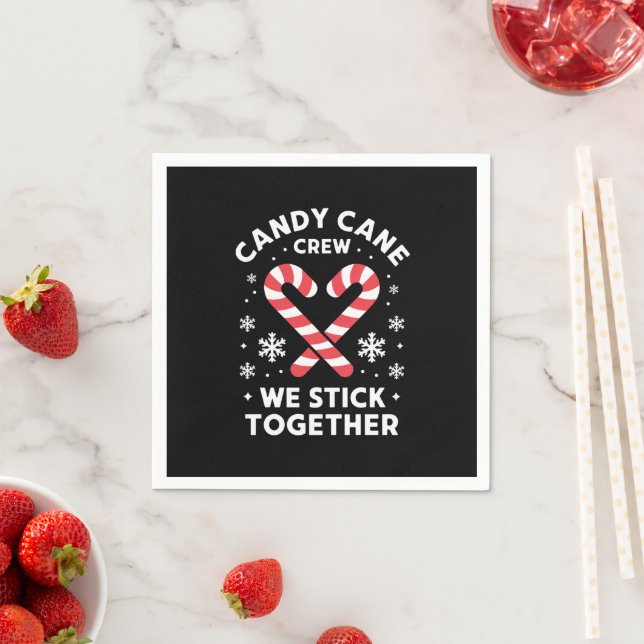 Christmas Candy Cane Heart We Stick Together  Napkins (Insitu)