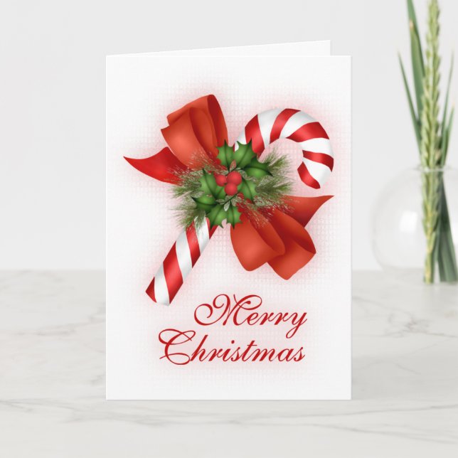 Christmas Candy Cane Holiday Card (Front)
