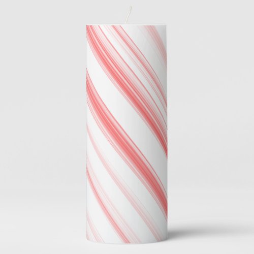 Christmas Candy Cane Holiday Pillar Candle