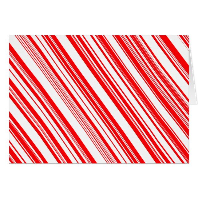 Christmas Candy Cane Holidays Red White Stripes Cards (Front Horizontal)
