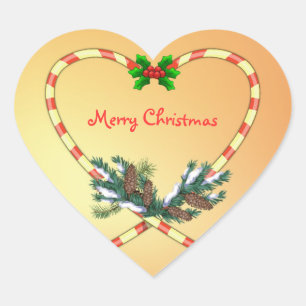 Christmas Candy cane, holly, pine, cones Sticker