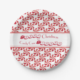 Christmas Candy Cane Kisses and Holiday Wish Paper Plates