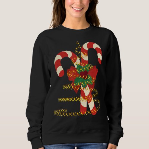 Christmas Candy Cane Lights Merry and Bright Chris Sweatshirt