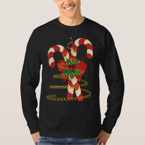 Christmas Candy Cane Lights Merry and Bright Chris T_Shirt