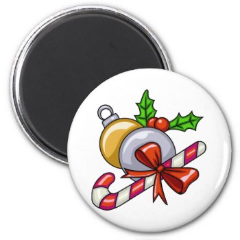 Christmas Candy Cane Magnet by bonfirechristmas at Zazzle