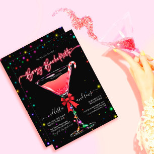 Christmas Candy Cane Martini Boozy Bachelorette Invitation