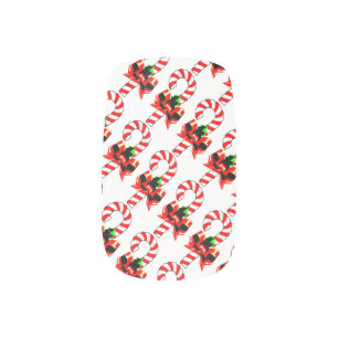 Christmas Candy Cane Minx Nail Art