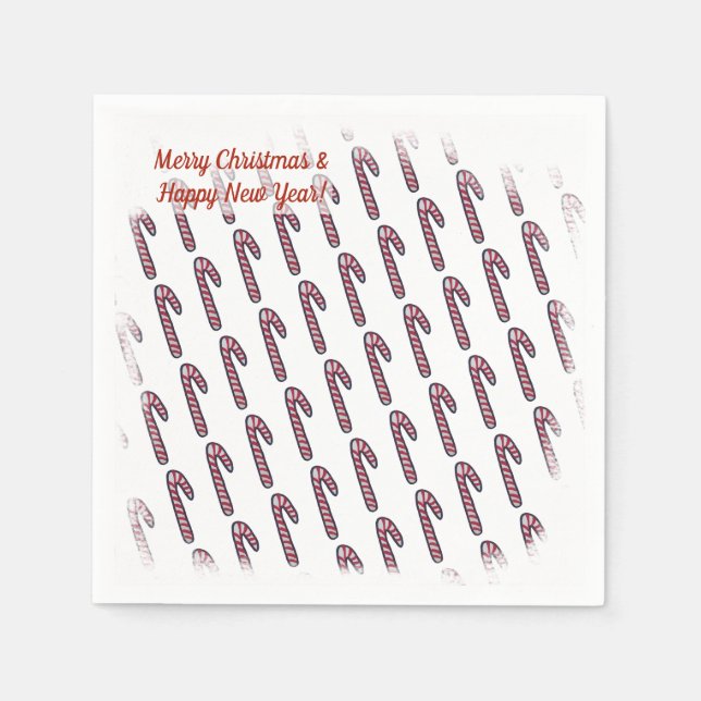 Christmas Candy Cane Napkins (Front)