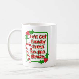 Christmas Candy Cane on Brain Holiday Joy 