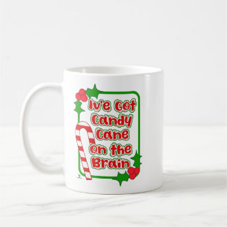 Christmas Candy Cane on Brain Holiday Joy Coffee Mug