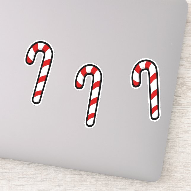 Christmas candy cane on sticker (Detail)