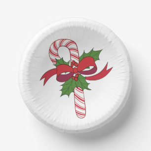 Christmas Candy Cane Paper Bowls