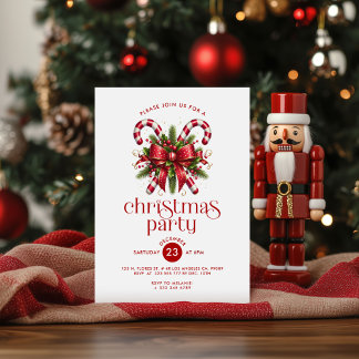 Christmas Candy Cane Party Invitation