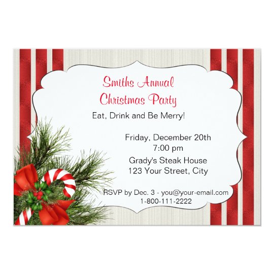 Christmas Candy Cane Party Invitation | Zazzle.com