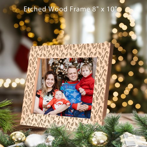 Christmas Candy Cane Pattern 10x8 Engraved Frames