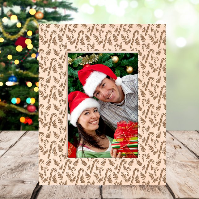 Christmas Candy Cane Pattern 5x7 Engraved Frames (Christmas Candy Cane Pattern 5x7 Etched Frames)