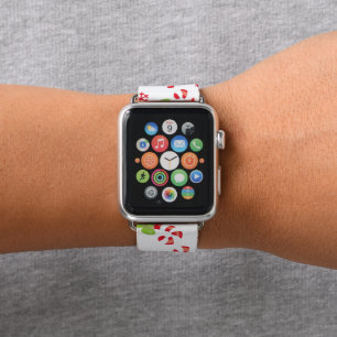 Christmas candy cane pattern apple watch band