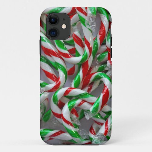 Christmas candy cane pattern iPhone 11 case