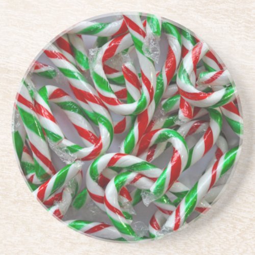 Christmas candy cane pattern drink coaster