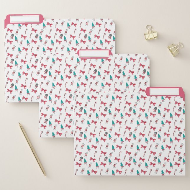 Christmas Candy Cane Pattern File Folder (Set)