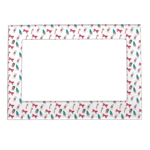 Christmas Candy Cane Pattern Magnetic Frame