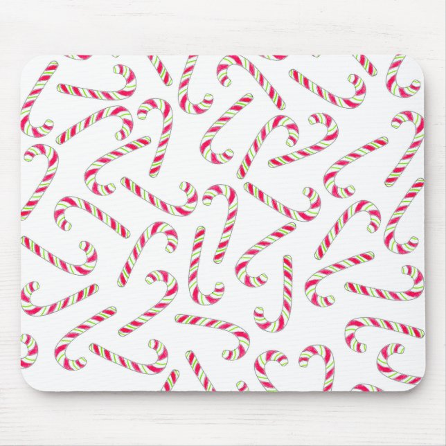 Christmas candy cane pattern mouse pad (Front)