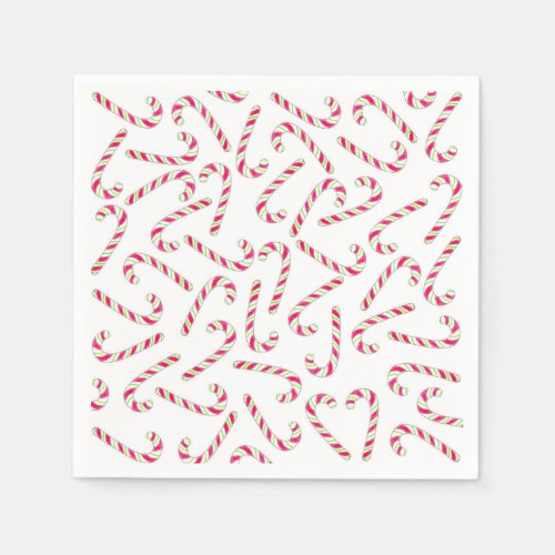 Christmas candy cane pattern paper napkins