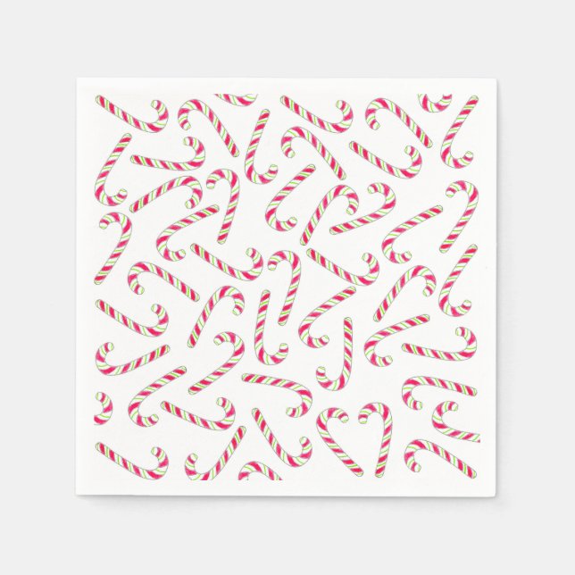 Christmas candy cane pattern paper napkins (Front)
