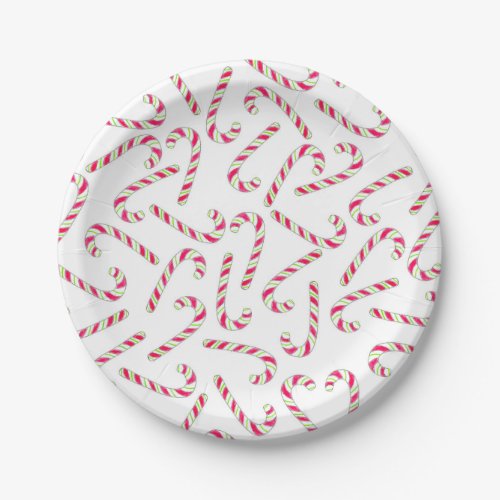 Christmas candy cane pattern paper plates