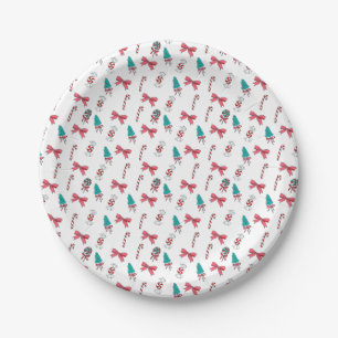Christmas Candy Cane Pattern Paper Plates
