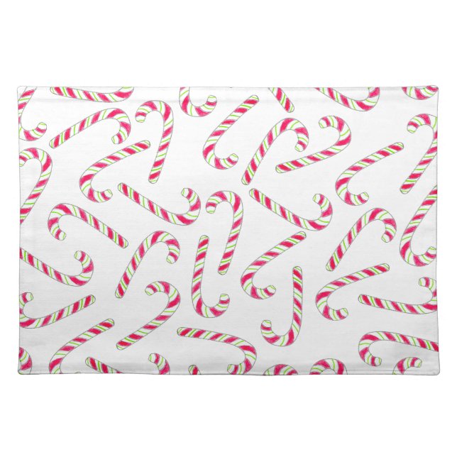 Christmas candy cane pattern placemat (Front)