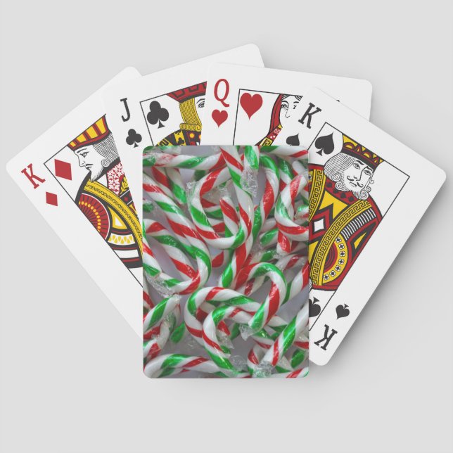 Christmas candy cane pattern poker cards (Back)