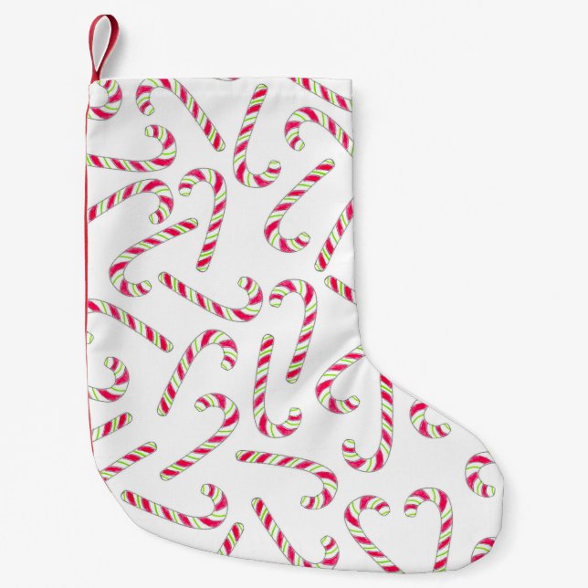 Christmas candy cane pattern small christmas stocking (Front)