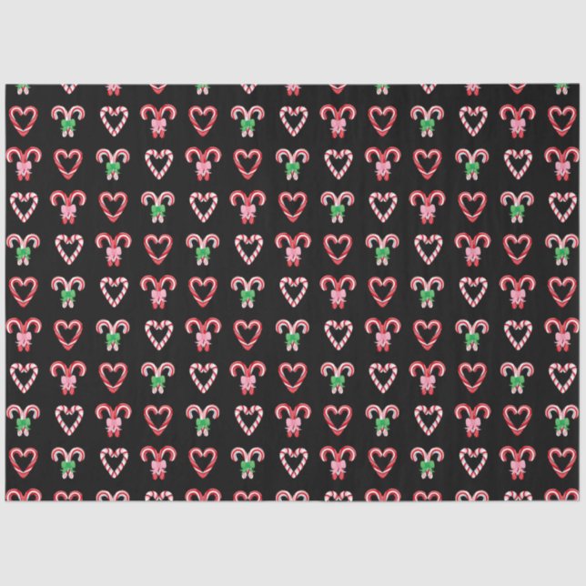 Christmas Candy Cane Pattern Tissue Paper (Front)