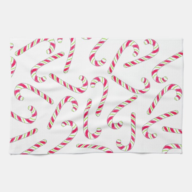 Christmas candy cane pattern towel (Horizontal)