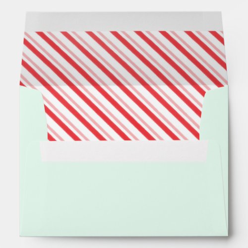 Christmas Candy Cane Peppermint Green Envelope