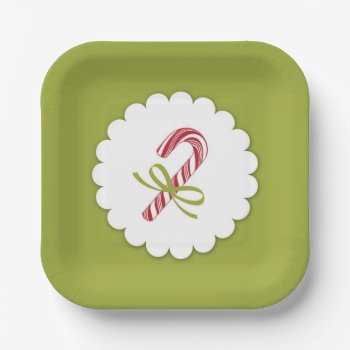 Christmas Candy Cane Plate by all_items at Zazzle