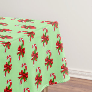 Christmas Candy Cane Red Green  Small  Tablecloth